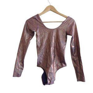 FREEDOM RAVE WEAR Athena New York Bodysuit in Pink Metallic Festival Size XS NWT